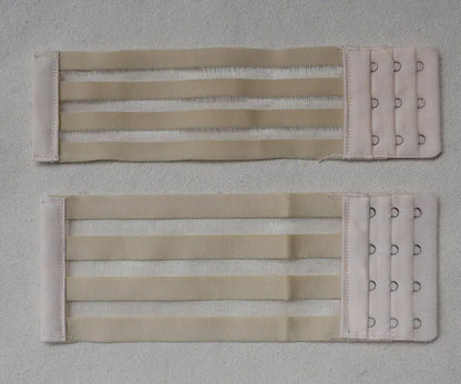15cm/20cm Bra Extension Straps for Women – Elastic Adjustable Extenders with 3 or 4 Buckles & Hook Clips