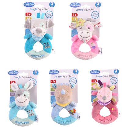 Baby Plush Rattle Crib Mobile – Cartoon Animal Bed Bell Toys for 0-12 Months, Infant Toddler Early Educational Newborn Gift