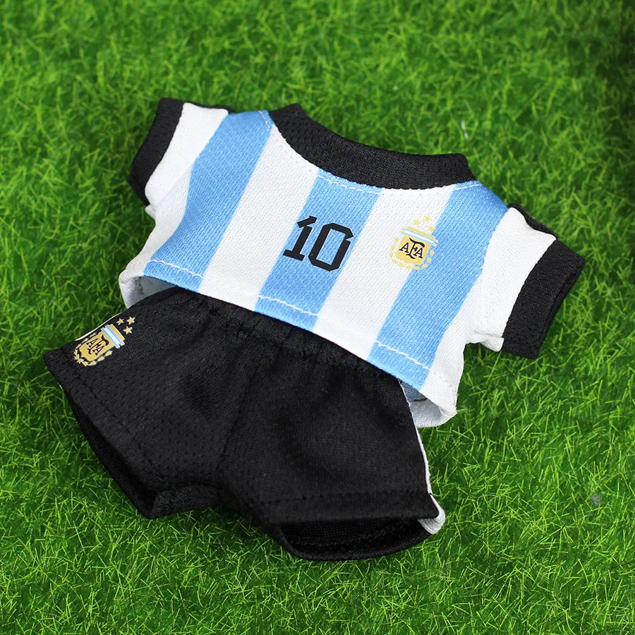 17cm Labubu Doll Clothing DIY Football Sportswear – Size 7 Vinyl Pendant Toy for Boys V1 V2 V3