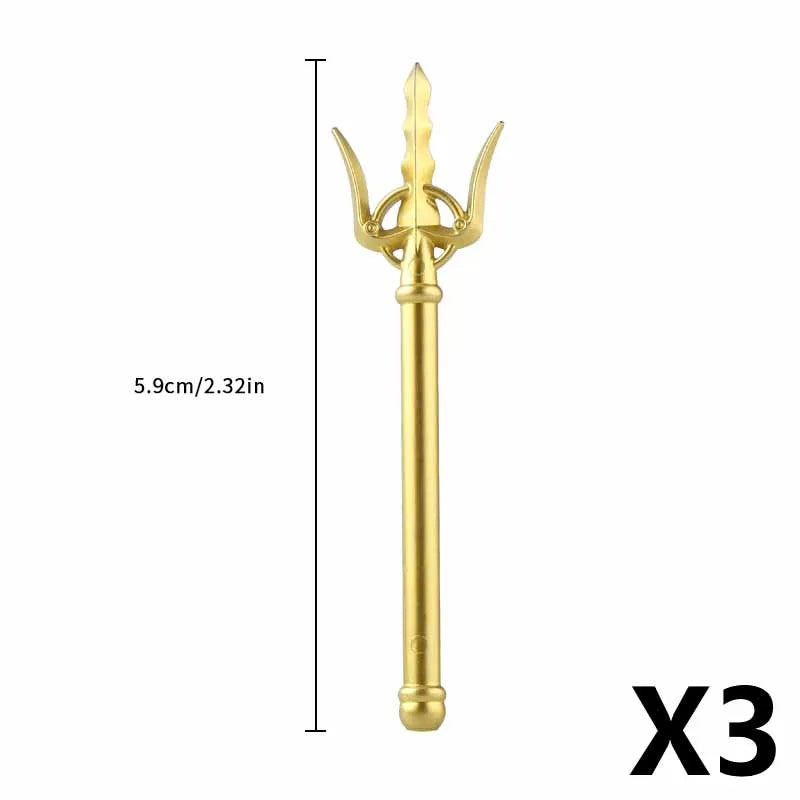 Medieval Figure Weapons Building Blocks Kit – King Sword, Lion Shield, Trident & Double-Edged Axe Battle Toy