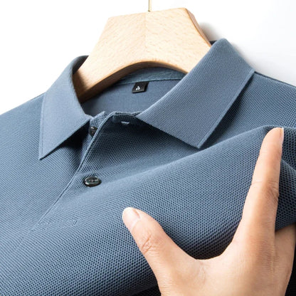 Men's 100% Cotton Polo Shirt - Breathable Summer Golf & Business Casual Tee with Silk-Like Finish