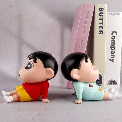 Crayon Shin-Chan Anime Figure Phone Holder – Kawaii Desktop Ornament Mini GK Collectible Toy Gift