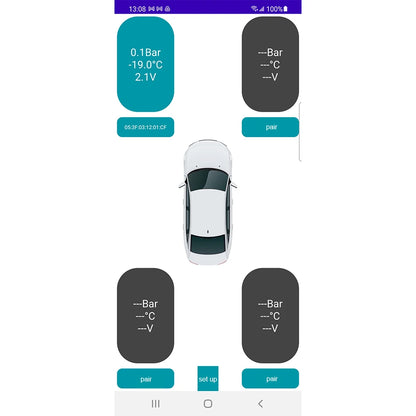 Car TPMS Bluetooth 5.0 Tire Pressure Monitoring System – Motorcycle & Car Tyre Sensor with iOS/Android App Display