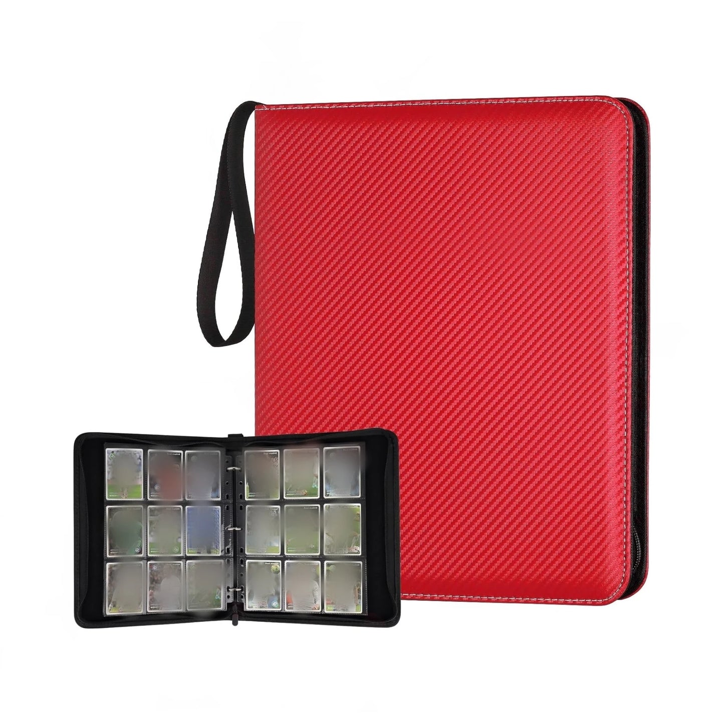 900 Pocket Card Binder Sleeves with Zipper, Double-Sided Card Holder Case for TCG CCG Storage (Black)