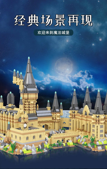 Magic Castle Building Blocks Set — DIY Wizardry School Model with Micro Bricks for Kids & Adults, Creative Assembly Toy Gift