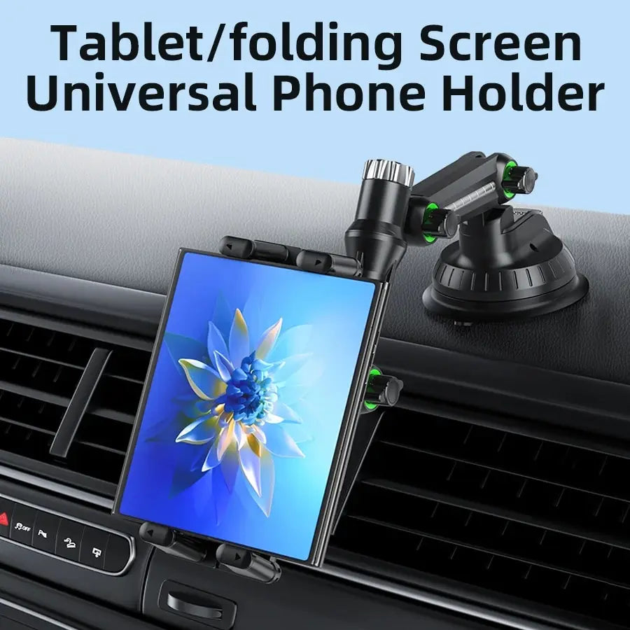 Car Dashboard Tablet & Phone Holder — Suction Mount for 7"-15" Tablets and 4"-7" Phones