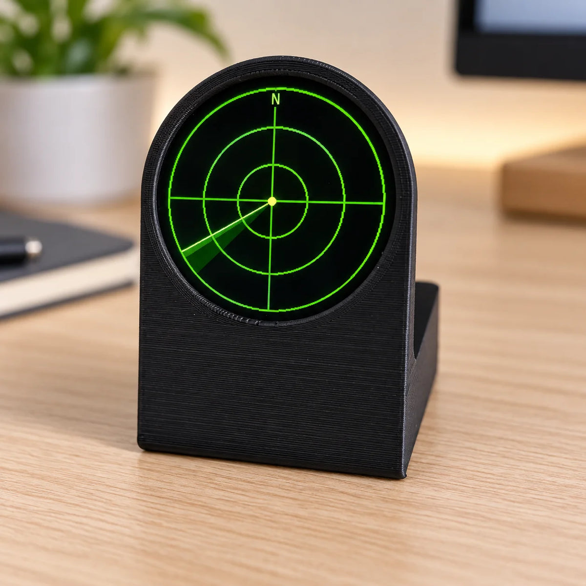 Live ADS-B Flight Tracker Gadget - 3D Printed Sonar Grid Display Desk Decor