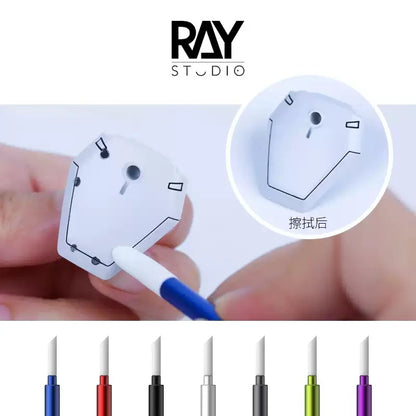 RAY Studio Metal Wiping Stick – Polyester Tip Cleaning Swab for Model Panel Liner Removal, Hobby Detailing & Precision Craft Work