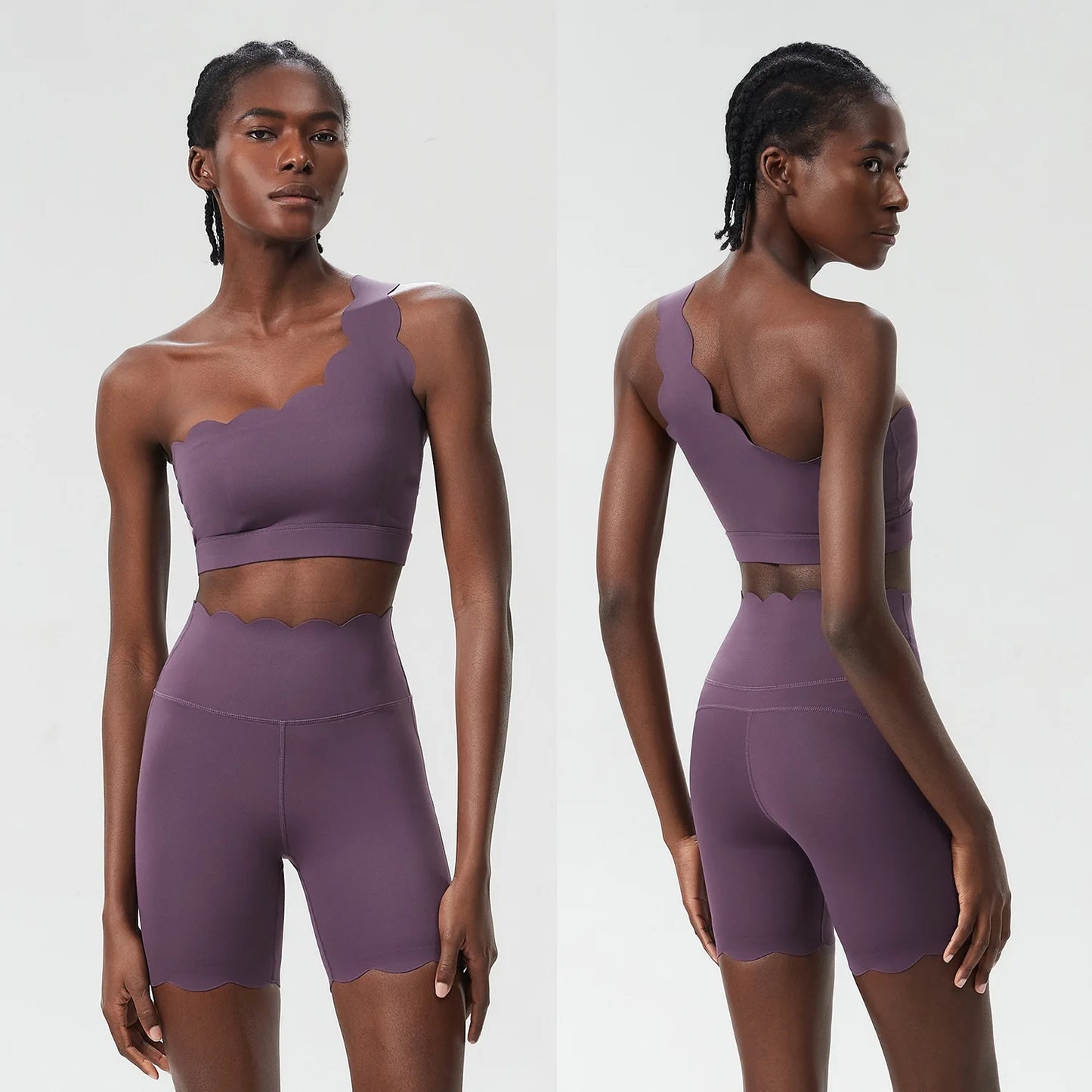 2PCS Women’s Seamless Yoga & Fitness Set – Sports Bra with Leggings & Gym Shorts Workout Outfit