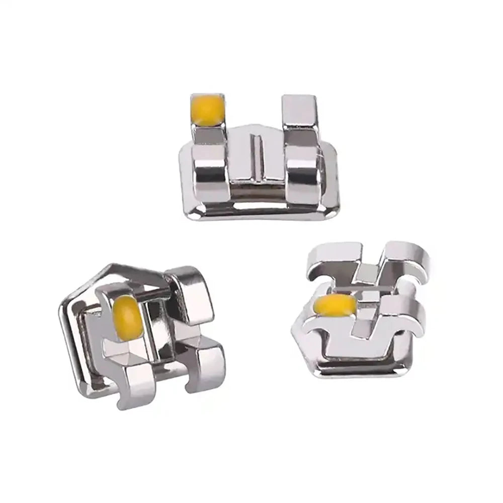 PIORPOY Dental Brackets – 20 Pcs Metal Monoblock Mini Roth MBT 022 with Hooks for Orthodontic Treatment