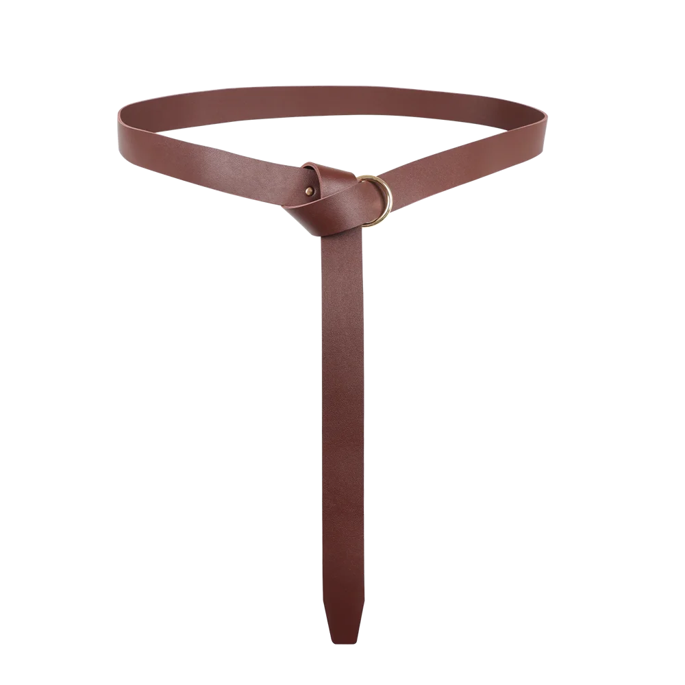 Halloween Medieval Cosplay Belt Set – Leather Waist Bag with Copper Coin & Sword Sheath for Brave Knight Role-Playing Accessories