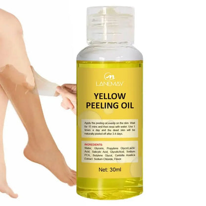 Body Care Exfoliating Yellow Peeling Oil – 100% Organic Dark Skin Whitening Serum for Dark Knuckles and Fast Bleaching