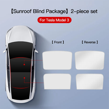 YZ Sun Visor Upgrade for Tesla Model 3 & Y Highland 2021-2024 – Ice Cloth Buckle Sunshade for Glass Roof & Skylight