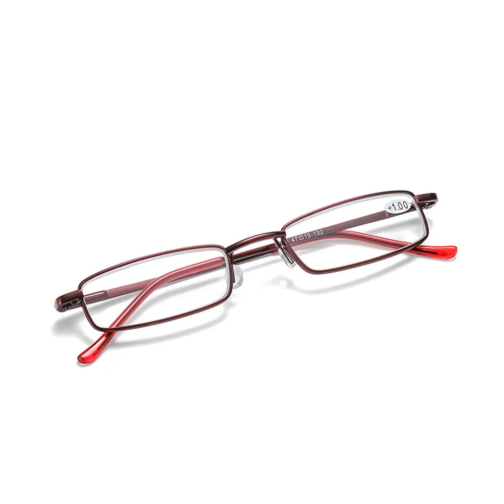 Ultra-Light Unisex Reading Glasses +1.0 to +2.0 – Portable Anti-Fatigue Presbyopia Eyewear with Case