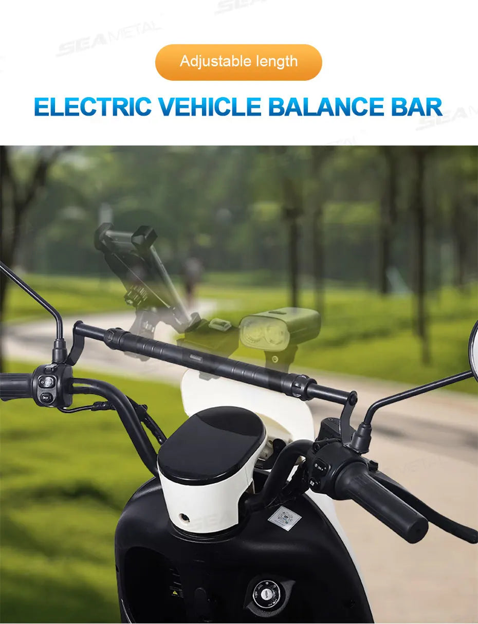 SEAMETAL Motorcycle Handlebar Extension & Phone Holder – Carbon Fiber Balance Bar for Electric Vehicles