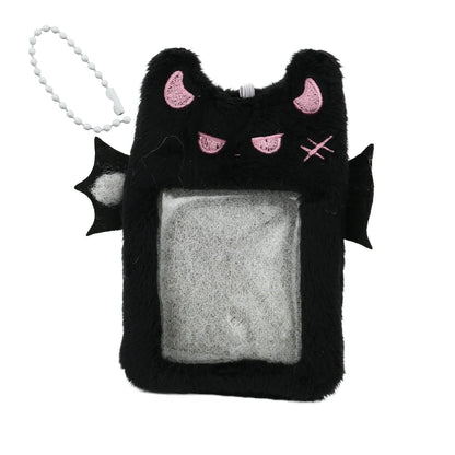 Little Devil Plush Card Holder - Cute Student ID, Bus Card & Photo Card Protector Pendant Case
