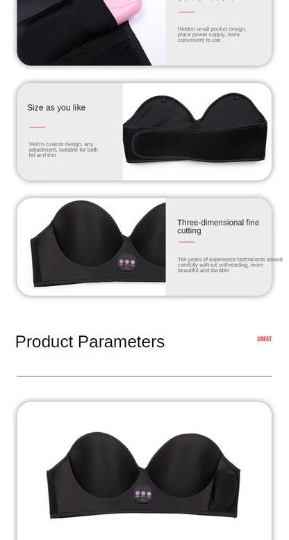 Wireless Vibration Electric Massager – Hot Compress Bra for Chest Care & Breast Firming