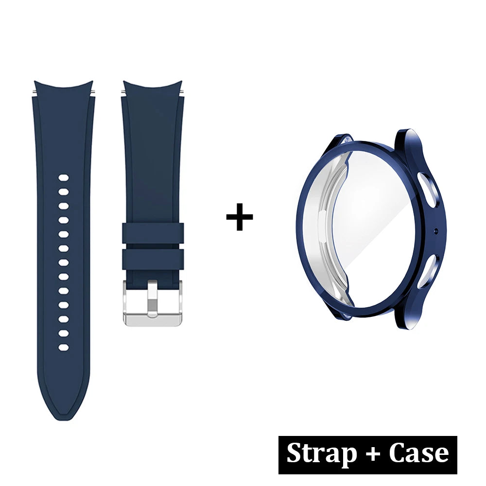 Samsung Galaxy Watch 4/5/6/7 TPU Protective Case - All-Around Cover with Sport Band for Galaxy Watch 6 Classic 43/47mm