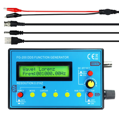 FG-100/FG-200 DDS Function Signal Generator - 0.01Hz–500kHz Frequency Counter & Sine, Square and Sawtooth Waveform Source
