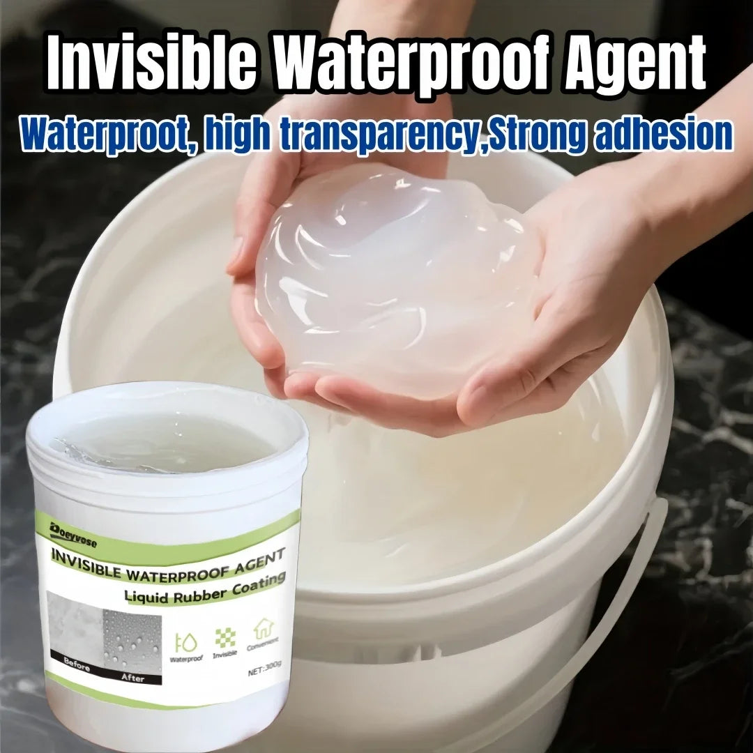 Transparent Waterproof Coating Sealant - Invisible Anti-Leak Paste for Roofs, Bathroom Walls, and Crack Repair with Brush