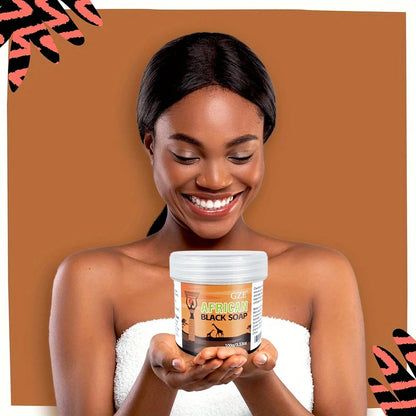 GZE African Black Soap 3 in 1 Cleanser – Face, Hair & Body Wash, Deeply Cleanses & Moisturizes with Natural Ingredients