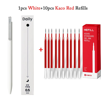 KACO Metal Clip Gel Pen - 0.5mm Black Ink Quick Dry Signature Pen with 800M Smooth Writing Capacity