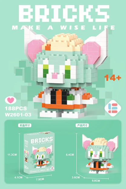 Stitch, Sanrio, and Mickey Mouse Cartoon Dolls - Micro-Particle Building Block Toys Compatible with Children's Gifts