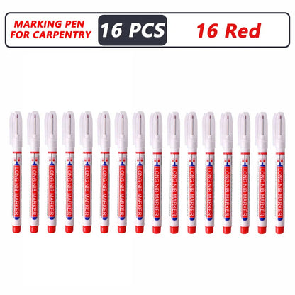 20mm Deep Hole Marker Pen Tips - Long Nib Waterproof Markers for Metal, Woodworking & Bathroom Decoration