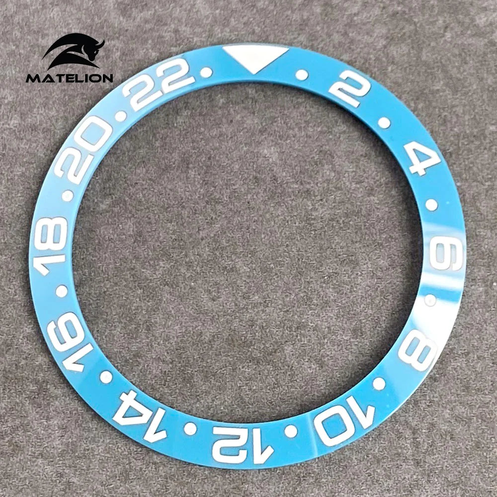 MATELION 38mm Ceramic Bezel Insert — Alloy Watch Ring for 40mm NH35/NH34 GMT Diving Watches
