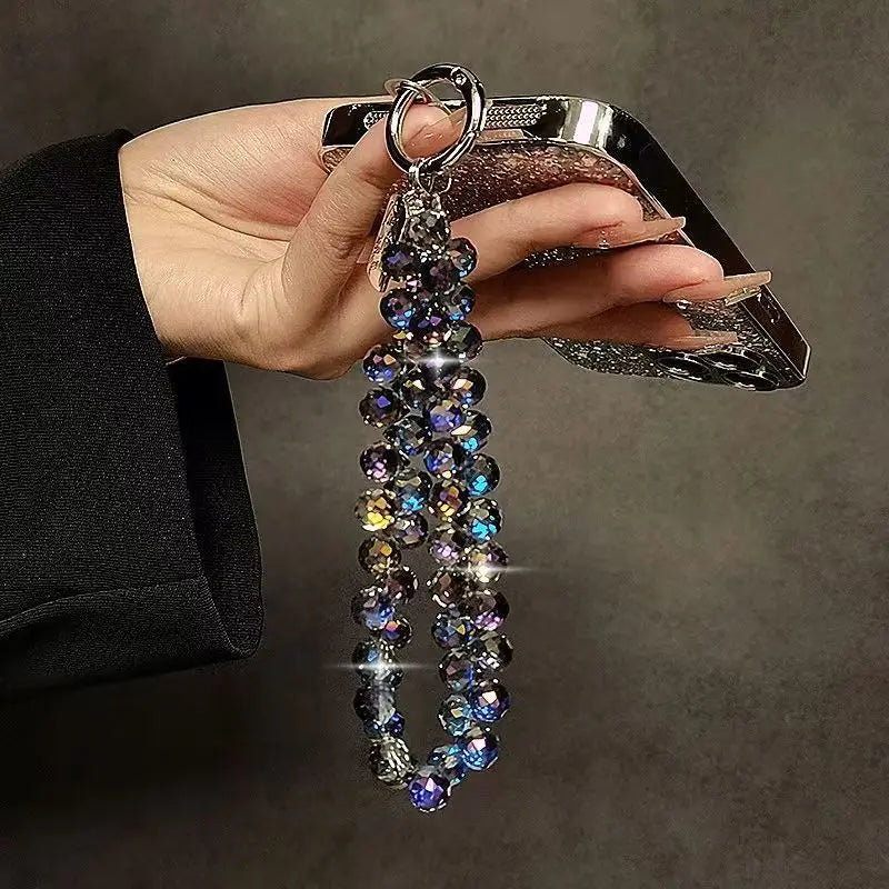 Diamond Crystal Phone Wrist Strap - Sparkling Beaded Chain Charm Clip for Universal Phone Cases