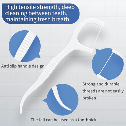 600/300/150/50PCS Ultra-Fine Toothpicks - Portable Disposable Floss for Deep Oral Care Cleaning