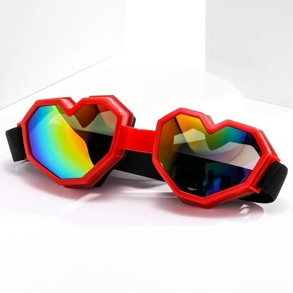 Pair of Love-Shaped Sunglasses – Windproof & UV Protection Ski Goggles