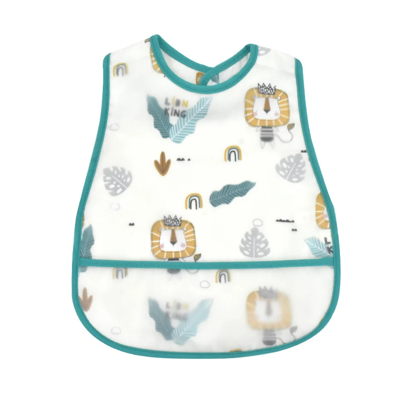 Adjustable Baby Bibs - Waterproof EVA Cotton Cartoon Feeding Bibs with Burp Cloth for Boys & Girls