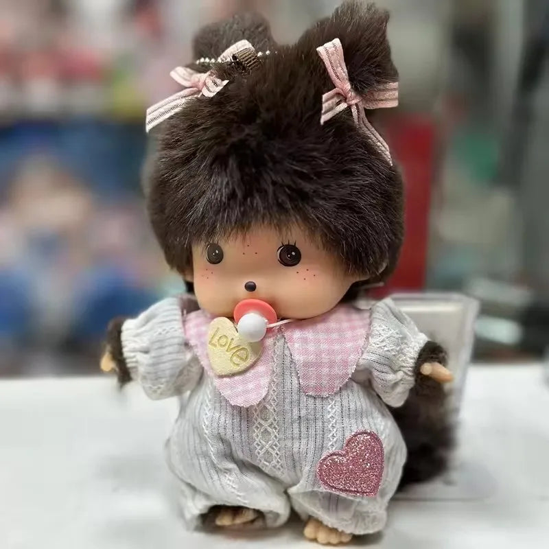 15cm DIY Monkey Plush Doll – Kawaii Dress-Up Pendant for Schoolbag, Cute Christmas & Children’s Gift