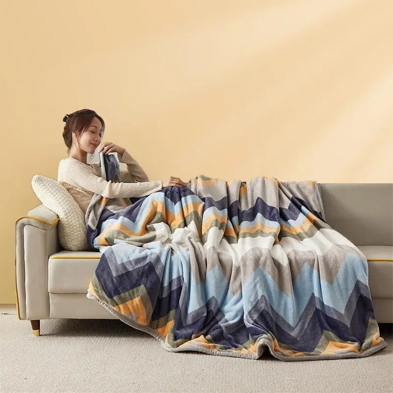 Extra Soft Thickened Flannel Blanket – Cozy Warm Nap Throw Blanket for Air Conditioning, Bed, Sofa & Home Use Comfort Bedding