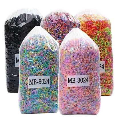 1000-Piece Colorful Hair Bands - Elastic Ponytail Holders for Girls, Kids & Children’s Hair Accessories