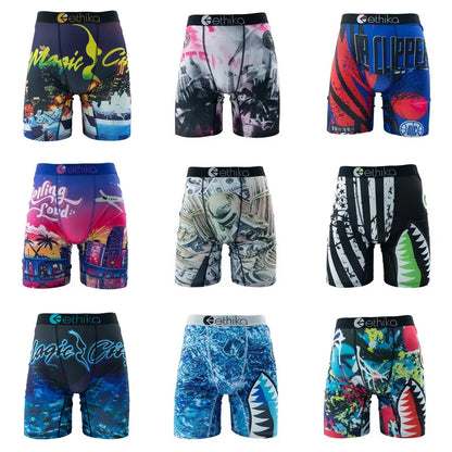 ETHIKA Men’s Boxer Shorts – Breathable Sexy Trunks Underwear, Quick-Dry Swim Underpants, Plus Size S–3XL Comfortable Men’s Boxers