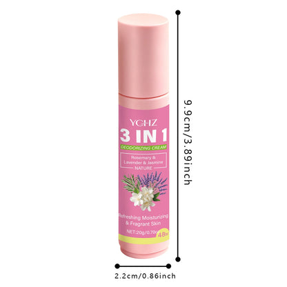 20g 3-in-1 Intimate Care Cream – 72 Hour Odor Control & Anti-Stickiness Deodorizing Balm for Underarms, Feet, Hands & Body, Unisex Formula