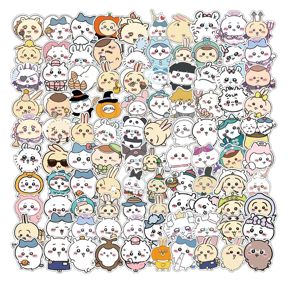 100PCS Kawaii Chiikawa Cartoon Stickers - Cute Graffiti Decals for Desks, Laptops, Scrapbooks, Luggage, and Stationery