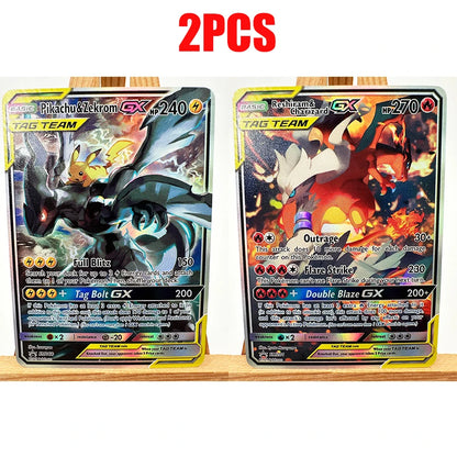 PTCG White & Black Victini Zekrom Reshiram Cards - English Anime Trading Card Collection