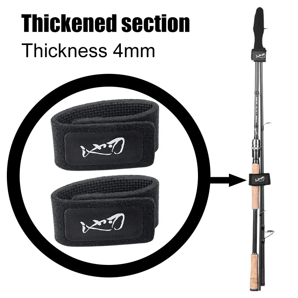 BRAVMACK Fishing Rod Elastic Protection Cap & Strap Set — Water Droplet Wheel Winding Rod Strap for Secure Fishing Rod Storage