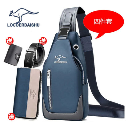 Men's Waterproof Oxford Chest Bag – Korean Style Casual Sport Crossbody Shoulder Messenger Bag