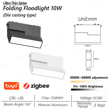 Ultra-Thin 6mm Magnetic Track Light – Dimmable LED Spot Lamp with Smart Tuya Zigbee Gateway
