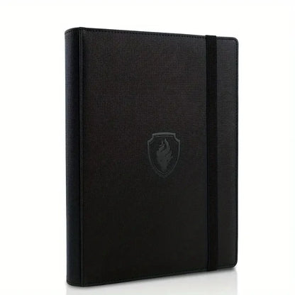 9-Pocket Trading Card Binder — Premium PU Cover Zip Card Holder Book, Durable Side-Loading Card Organizer