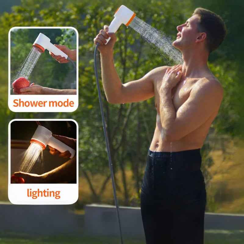 Portable Electric Outdoor Shower – 2500mAh USB Rechargeable Waterproof Showerhead for Camping & Car Wash