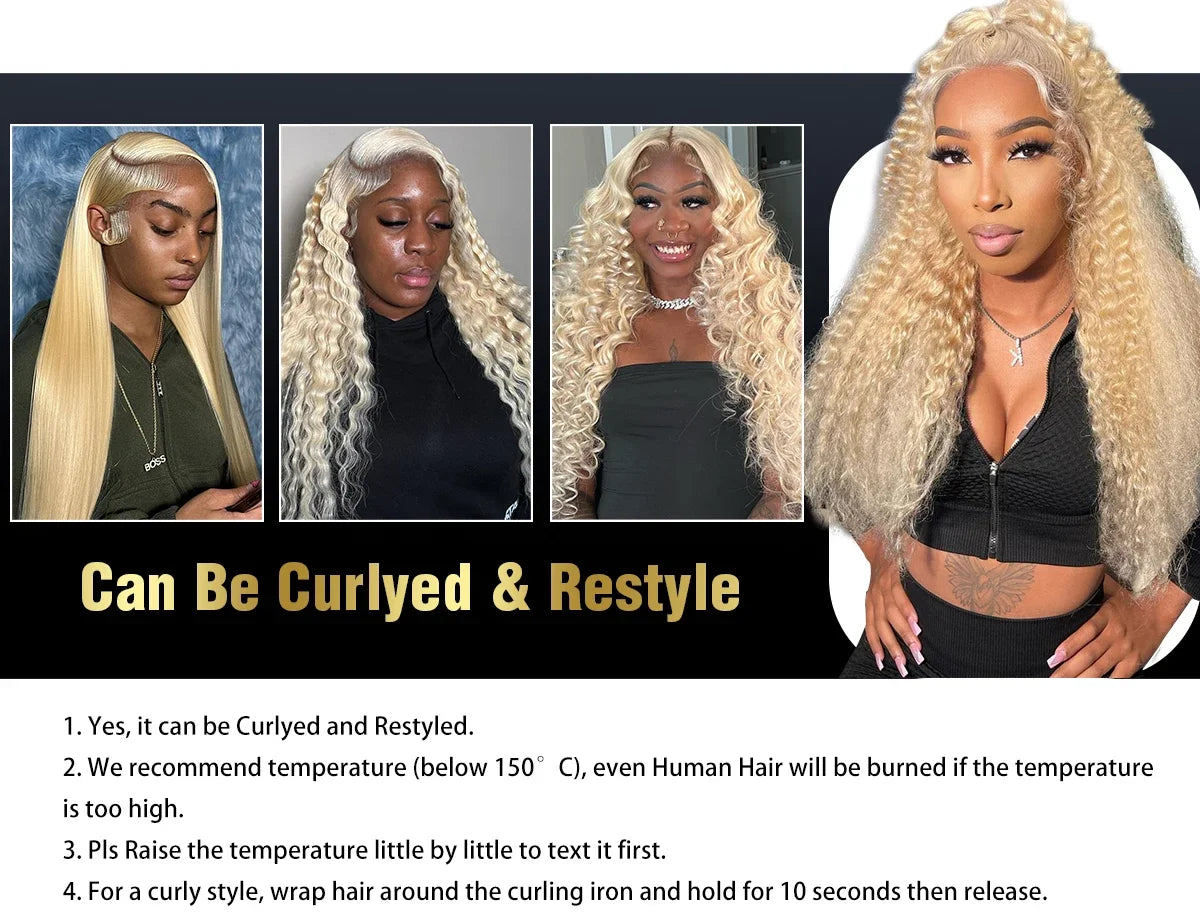 613 Honey Blonde Body Wave HD Lace Front Wig – 13x6 Transparent Lace, 13x4 Glueless Human Hair Wig, 180 Density for Women