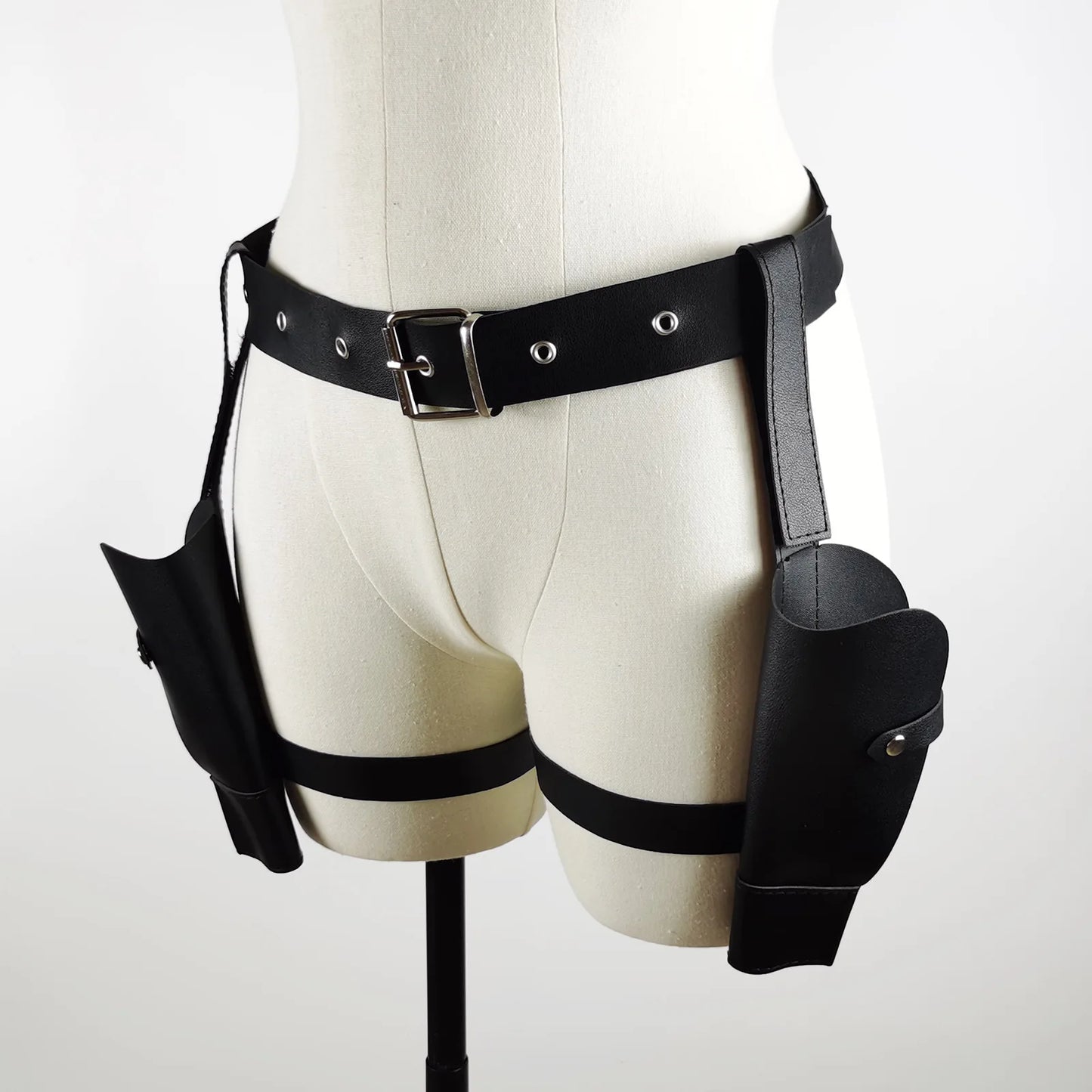 Ancient Tombs Lara Gun Holster Belt – Women’s Western Denim Cosplay Belt for Role-Playing & Costume Guns Holder