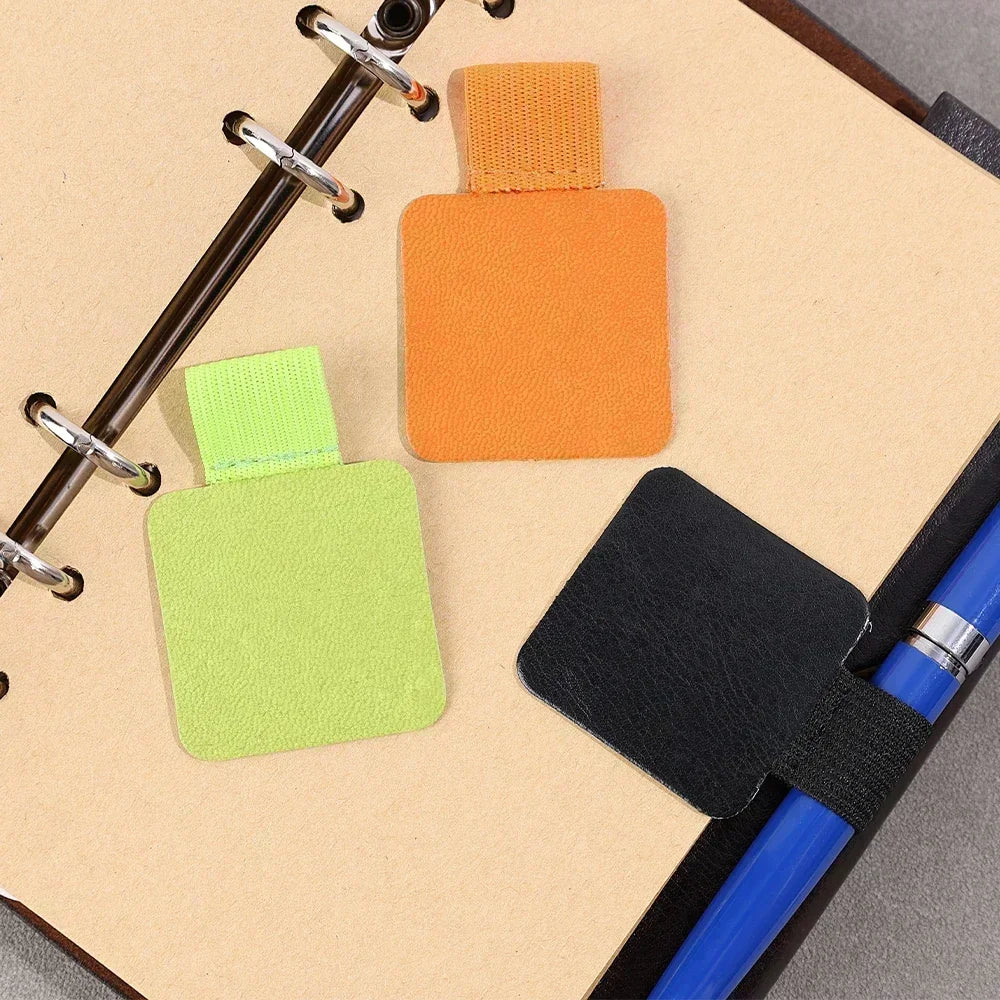 6-1pcs Self-Adhesive Pen Loops and Pencil Holders - PU Leather Pad for Stylus, Pencils, Notebooks, Anti-Lost and Anti-Fall Elastic Loops
