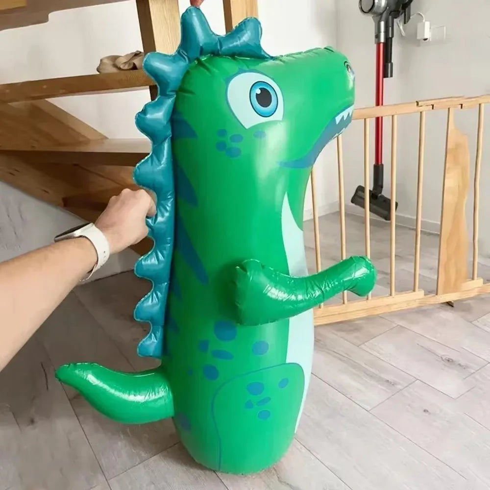 Inflatable Dinosaur Punching Bag - Tumbler Boxing Toy for Kids & Adults Outdoor Activity