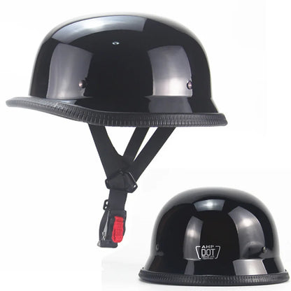 Vintage Motorcycle Cruiser Helmet – Retro Open Face Half Helmet, Germany Safety Helmet for Scooter & Motorcycle